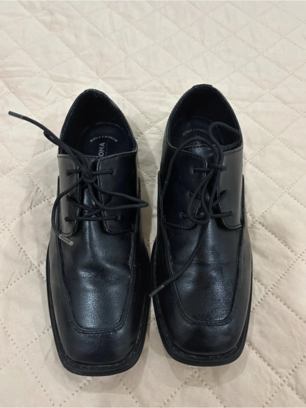 Kohl's Black boys Leather Lace-Up Derbys